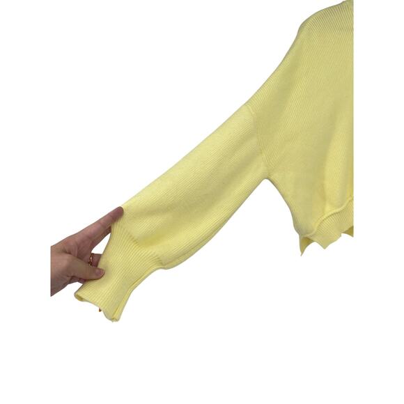 TFY‎ Collection Butter Yellow Soft Viscose Blend Cropped Boxy Sweater Size S - Picture 4 of 7